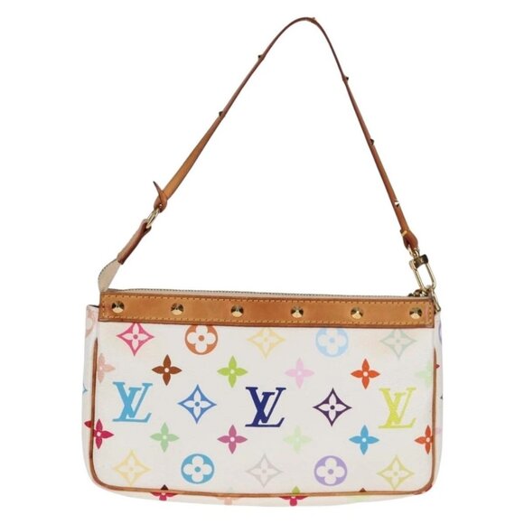 LOUIS VUITTON Multicolor Pochette Accessoires Pouch White M92649 LV Auth 131817V - Picture 2 of 16